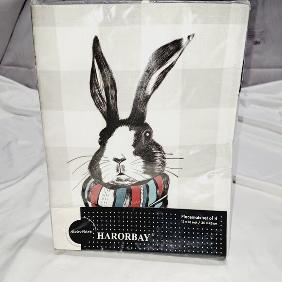 Harbor Bay Alvin Hare set of 4 placemats 12x18 - Picture 1 of 6